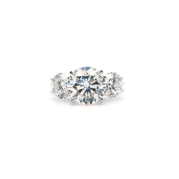 18KW 5.14CTW Three Stone Round Lab Grown Diamond Ring Kiefer Jewelers Lutz, FL