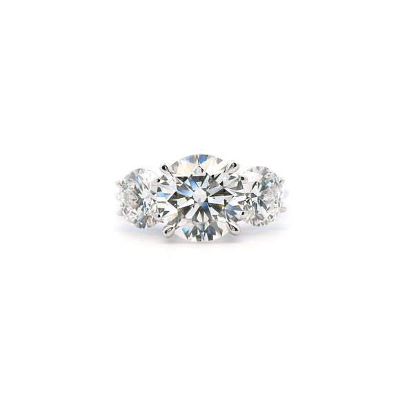18KW 5.14CTW Three Stone Round Lab Grown Diamond Ring Kiefer Jewelers Lutz, FL