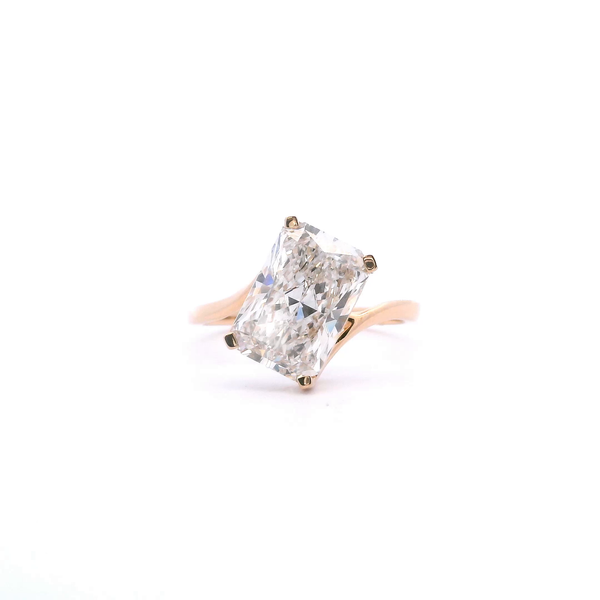 14KY 3.7CT Radiant Lab Grown Diamond Bypass Engagement Ring Kiefer Jewelers Lutz, FL
