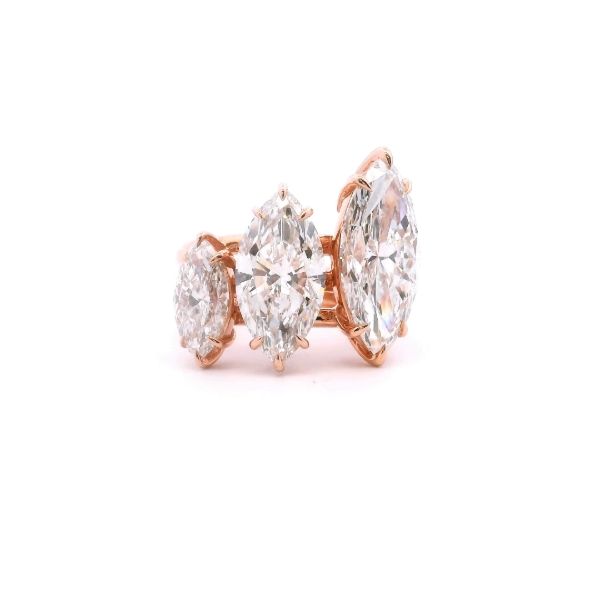14KR 7.74CTW Lab-Grown Marquise Diamond Three Stone Engagment Ring Kiefer Jewelers Lutz, FL