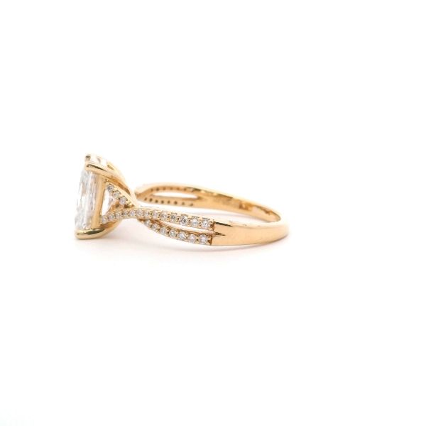 14KY 1.95CTW Lab-Grown Radiant Twist Band Engagement Ring Image 3 Kiefer Jewelers Lutz, FL