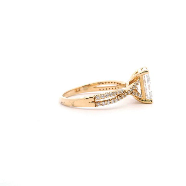 14KY 1.95CTW Lab-Grown Radiant Twist Band Engagement Ring Image 4 Kiefer Jewelers Lutz, FL