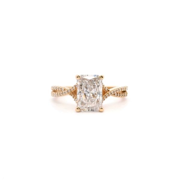 14KY 1.95CTW Lab-Grown Radiant Twist Band Engagement Ring Kiefer Jewelers Lutz, FL