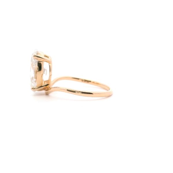 14KY Lab-Grown 2.95CT Oval Diamond Curved Solitaire Engagement Ring Image 3 Kiefer Jewelers Lutz, FL