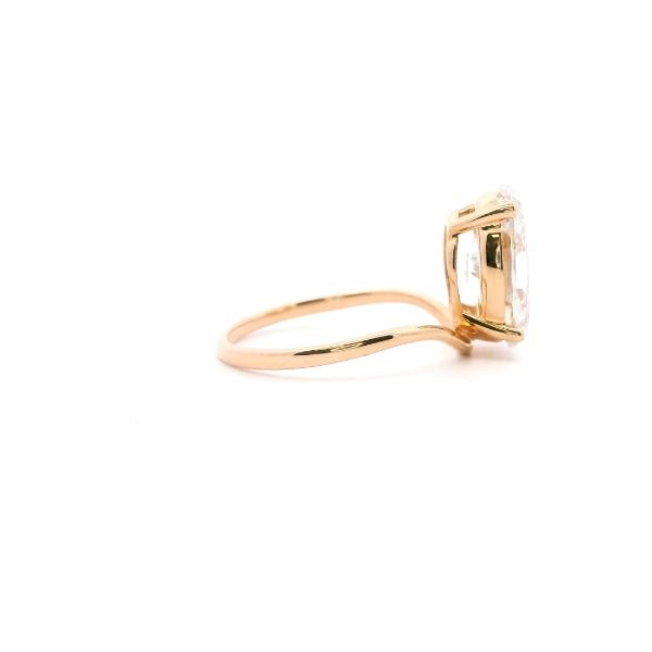 14KY Lab-Grown 2.95CT Oval Diamond Curved Solitaire Engagement Ring Image 4 Kiefer Jewelers Lutz, FL