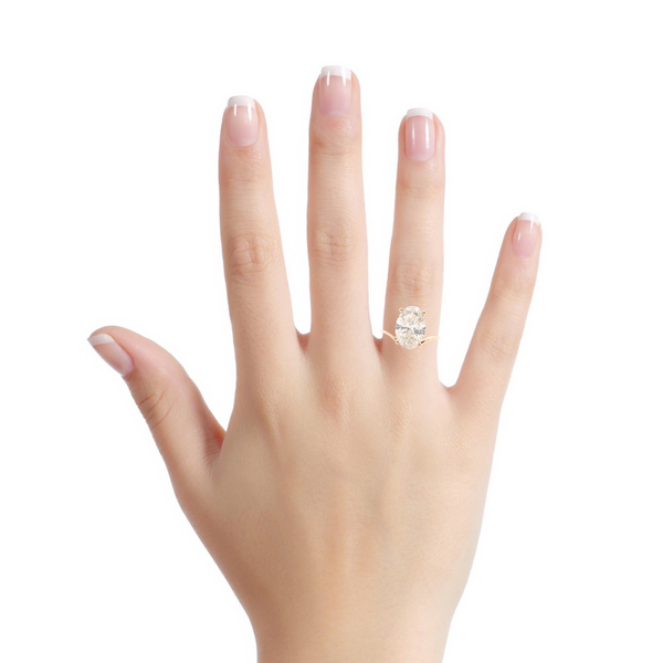 14KY Lab-Grown 2.95CT Oval Diamond Curved Solitaire Engagement Ring Image 5 Kiefer Jewelers Lutz, FL