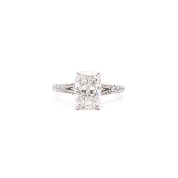 14KW Lab-Grown 2.5 CTW Elongated Cushion Cut Diamond Split Shank Engagement Ring Kiefer Jewelers Lutz, FL