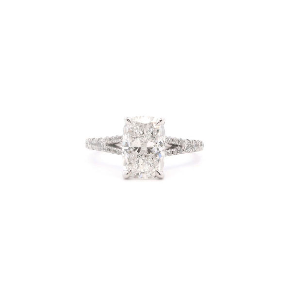 14KW Lab-Grown 2.5 CTW Elongated Cushion Cut Diamond Split Shank Engagement Ring Kiefer Jewelers Lutz, FL