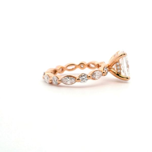 18KR 4.62CTW Lab-Grown Elongated Cushion Cut Eternity Engagement Ring Image 4 Kiefer Jewelers Lutz, FL