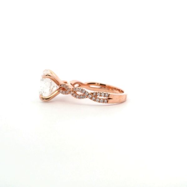 14KR 3.48CTW Lab-Grown Round Diamond Twist Band Engagement Ring Image 3 Kiefer Jewelers Lutz, FL
