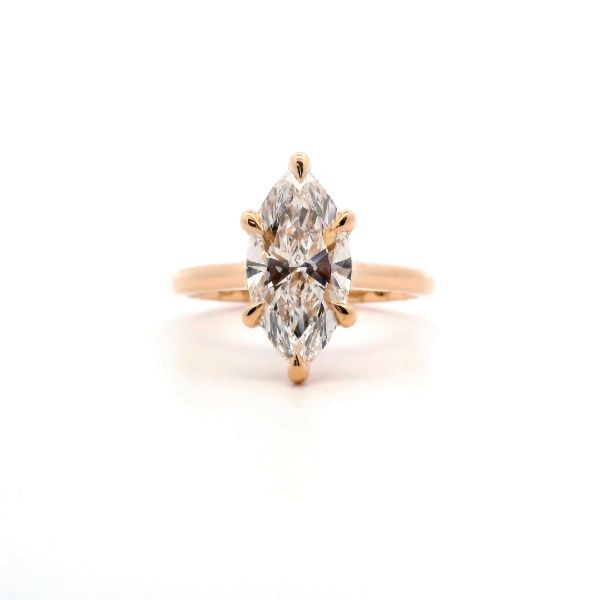 14KY Lab Grown 2.66CTW Marquise Diamond Hidden Halo Solitaire Engagement Ring by Noam Carver Kiefer Jewelers Lutz, FL