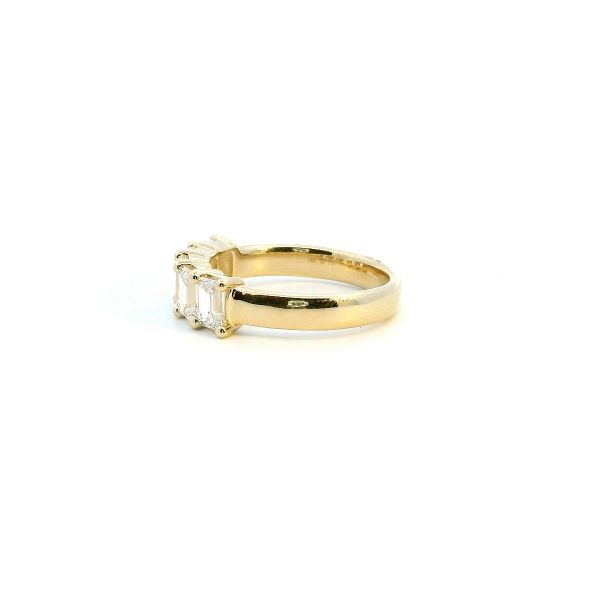 14KY 2CTW Lab-Grown Emerald Cut Five Stone Diamond Band Image 4 Kiefer Jewelers Lutz, FL