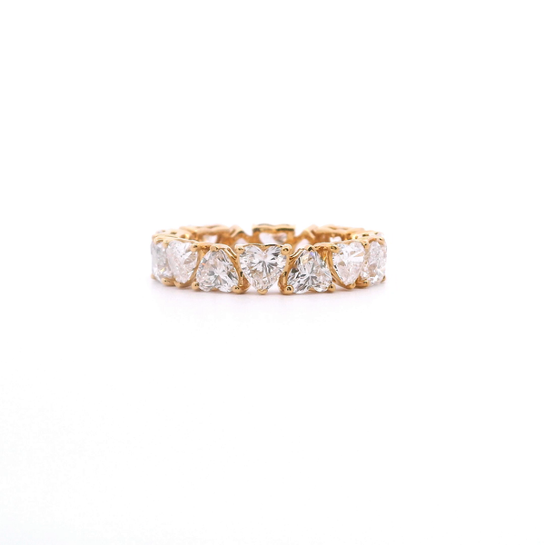 18KY 4.5CTW Lab-Grown Heart Diamond Eternity Wedding Band Image 3 Kiefer Jewelers Lutz, FL