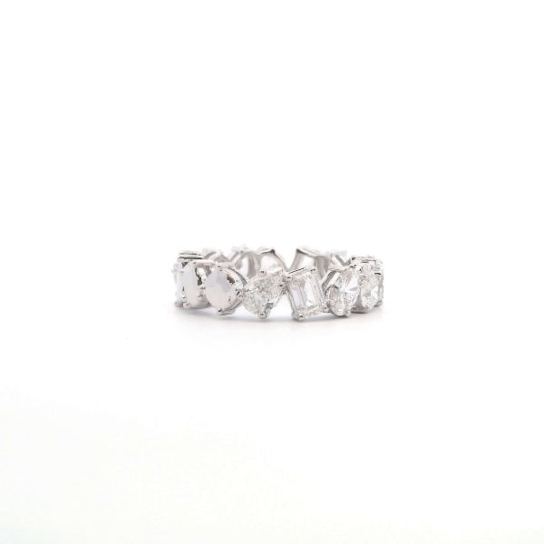 18KW Lab-Grown 5.75CTW Diamond Marq, Round, Emerald, Oval Eternity Band Image 4 Kiefer Jewelers Lutz, FL
