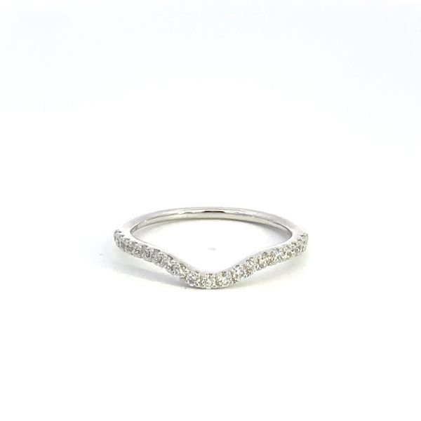 14 Karat White Gold .25 Carat Total Weight Diamond Curved Wedding Ring Kiefer Jewelers Lutz, FL