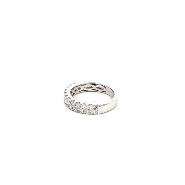 14K White Gold Double Row Diamond Wedding Band Image 4 Kiefer Jewelers Lutz, FL
