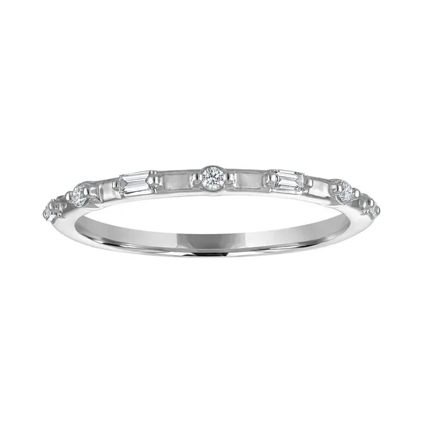 14KW Bagguette and Round Diamond Stackable Band Kiefer Jewelers Lutz, FL