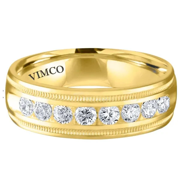 14KY Diamond Channel Set Wedding Bang with Milgrain Detail Kiefer Jewelers Lutz, FL