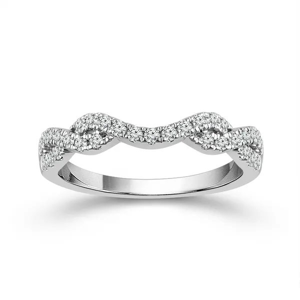 10KW Diamond Curved Wedding Band with Twist Design Image 2 Kiefer Jewelers Lutz, FL