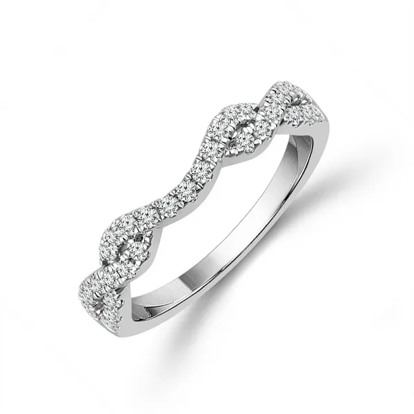 10KW Diamond Curved Wedding Band with Twist Design Kiefer Jewelers Lutz, FL