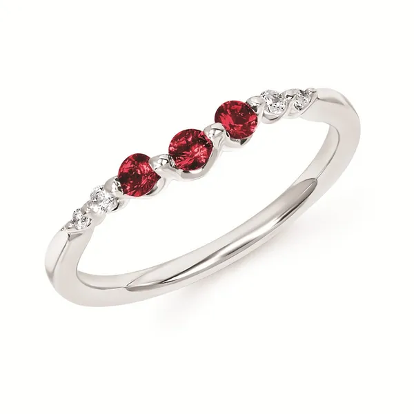 14KW Ruby and Diamond Curved Wedding Band Kiefer Jewelers Lutz, FL
