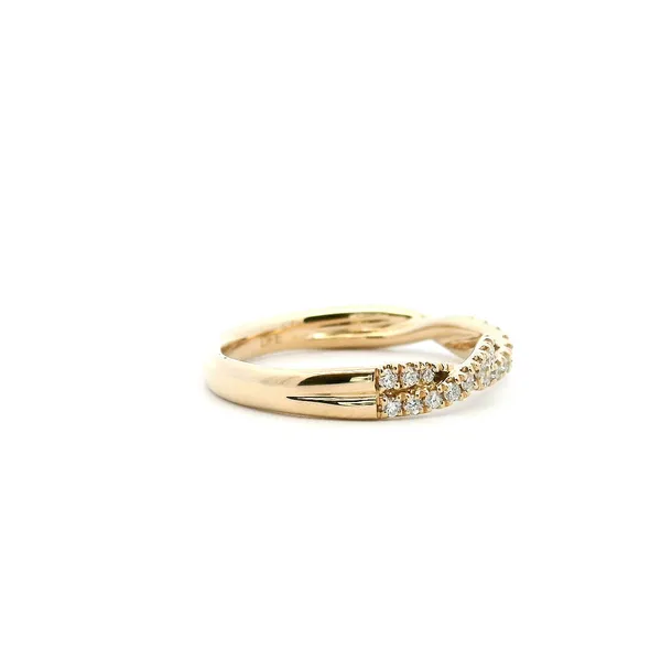 14KY Diamond Twist Wedding Band Image 3 Kiefer Jewelers Lutz, FL