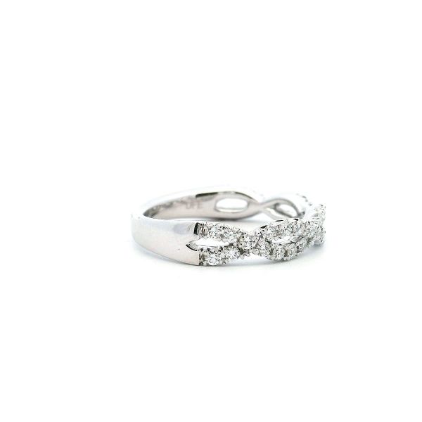14KW Diamond Twist Wedding Band Image 3 Kiefer Jewelers Lutz, FL