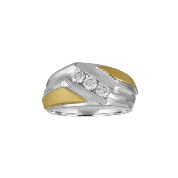 14KYW Diamond Three Stone Wedding Band Kiefer Jewelers Lutz, FL
