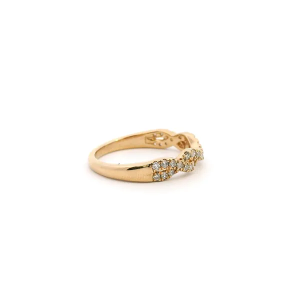 14KY Diamond Curved with a Twist Wedding Band Image 3 Kiefer Jewelers Lutz, FL