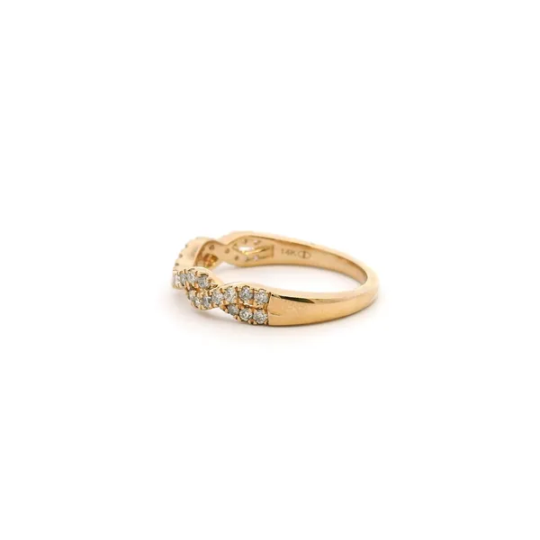 14KY Diamond Curved with a Twist Wedding Band Image 4 Kiefer Jewelers Lutz, FL