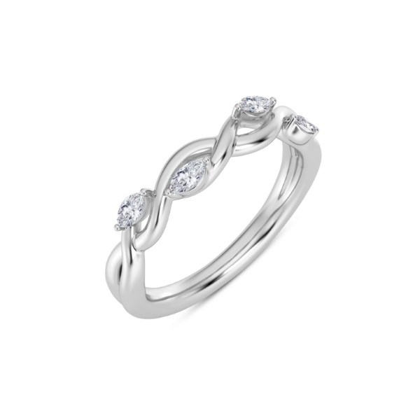 14K Marquise Diamond Twist Ring Image 2 Kiefer Jewelers Lutz, FL