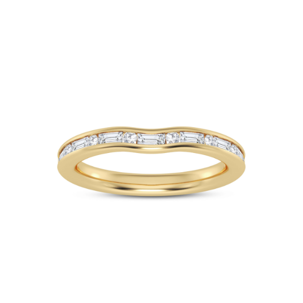 14K Baquette & Round Diamond Curved Ring Kiefer Jewelers Lutz, FL