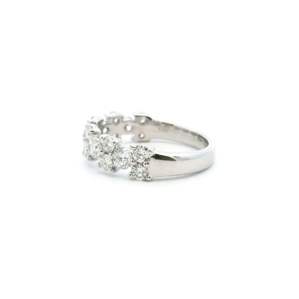 14KW 1.5CTW Staggered Diamond Wedding Band Image 4 Kiefer Jewelers Lutz, FL