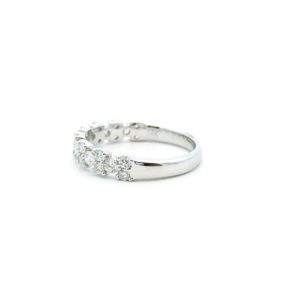 14KW .75CTW Staggered Diamond Wedding Band Image 4 Kiefer Jewelers Lutz, FL
