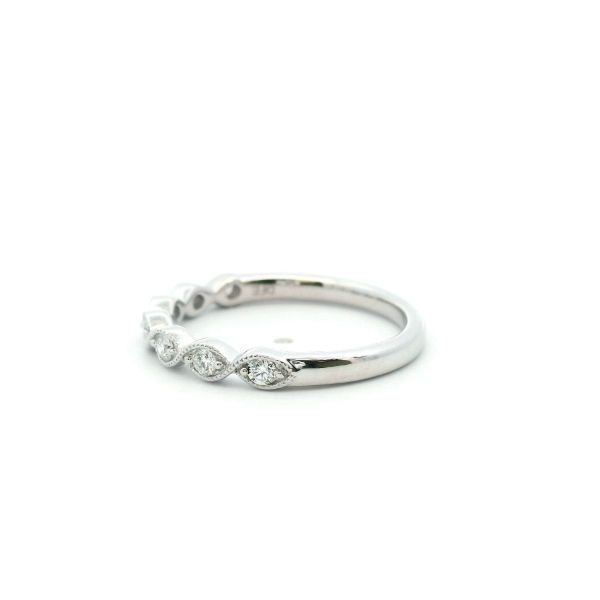 14KW Vintage Navette Diamond Band Image 4 Kiefer Jewelers Lutz, FL