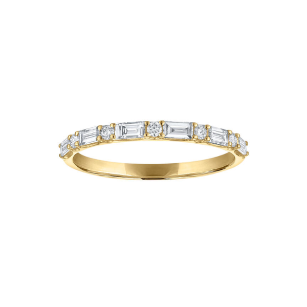 14KY Bagguette and Round Diamond Stackable Band Kiefer Jewelers Lutz, FL