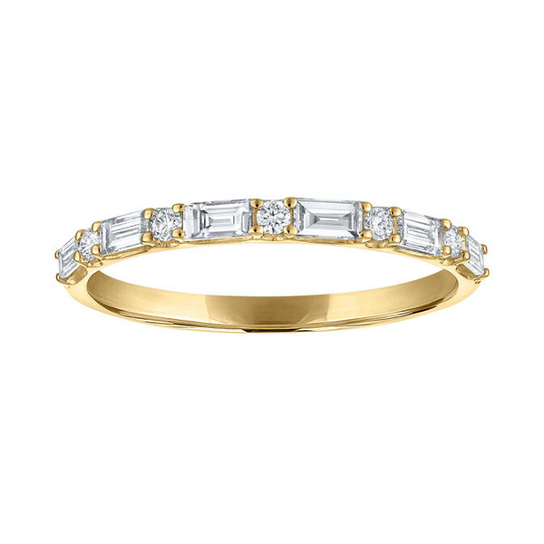 14KY Bagguette and Round Diamond Stackable Band Kiefer Jewelers Lutz, FL