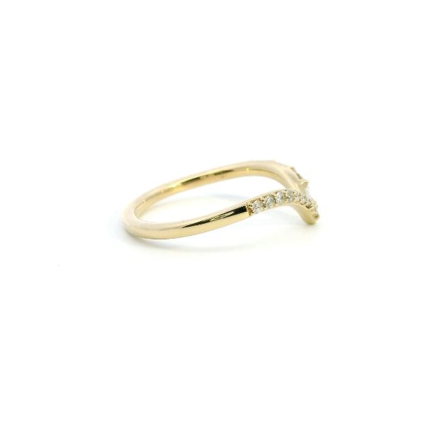 14KY 0.20CTW Diamond Chevron Wedding Band Image 3 Kiefer Jewelers Lutz, FL