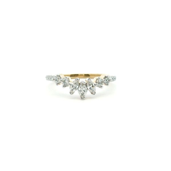 14KY .50CTW Marquise Diamond Curved Wedding Band Kiefer Jewelers Lutz, FL