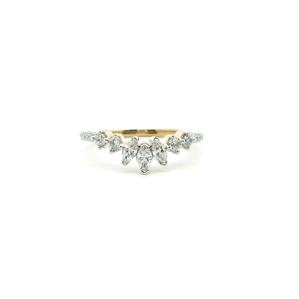 14KY .50CTW Marquise Diamond Curved Wedding Band Kiefer Jewelers Lutz, FL
