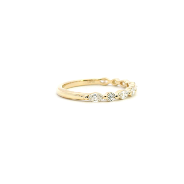 14KY 0.52CTW Marquise and Round Diamond Wedding Band Image 3 Kiefer Jewelers Lutz, FL