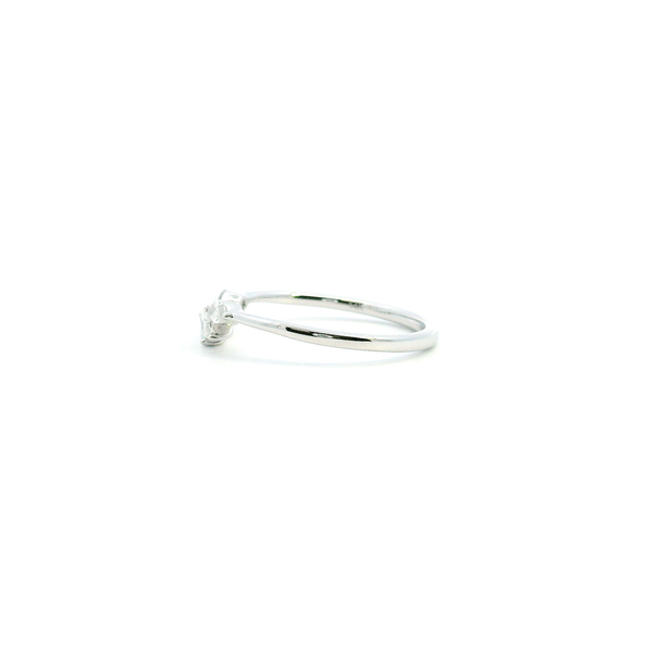 14KW 0.25CTW Marquise and Round Diamond Curved Wedding Band Image 4 Kiefer Jewelers Lutz, FL