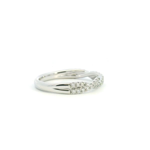 14KW 0.30CTW Diamond Twist Wedding Band Image 3 Kiefer Jewelers Lutz, FL