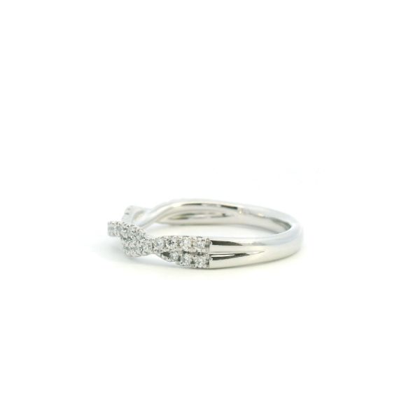 14KW 0.30CTW Diamond Twist Wedding Band Image 4 Kiefer Jewelers Lutz, FL