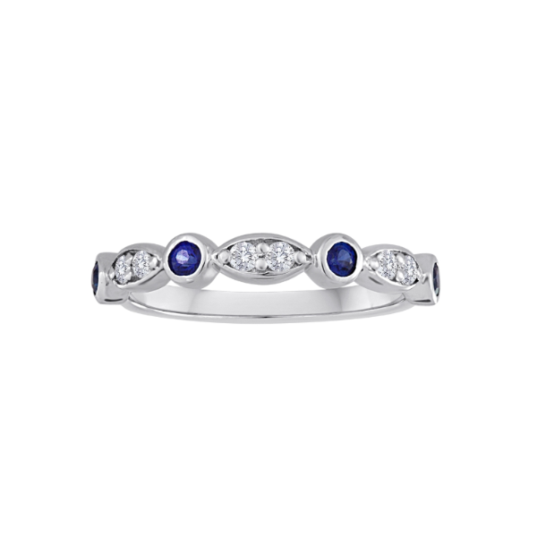 14KW Diamond and Sapphire Stackable Wedding Band Kiefer Jewelers Lutz, FL