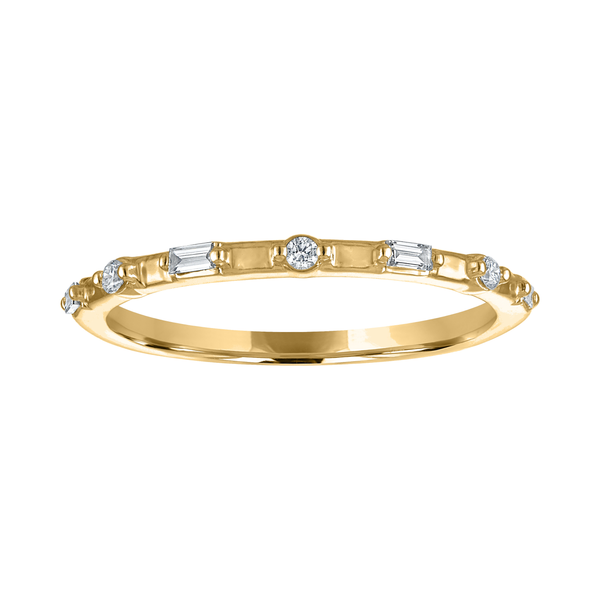14KY Bagguette and Round Diamond Stackable Band Kiefer Jewelers Lutz, FL