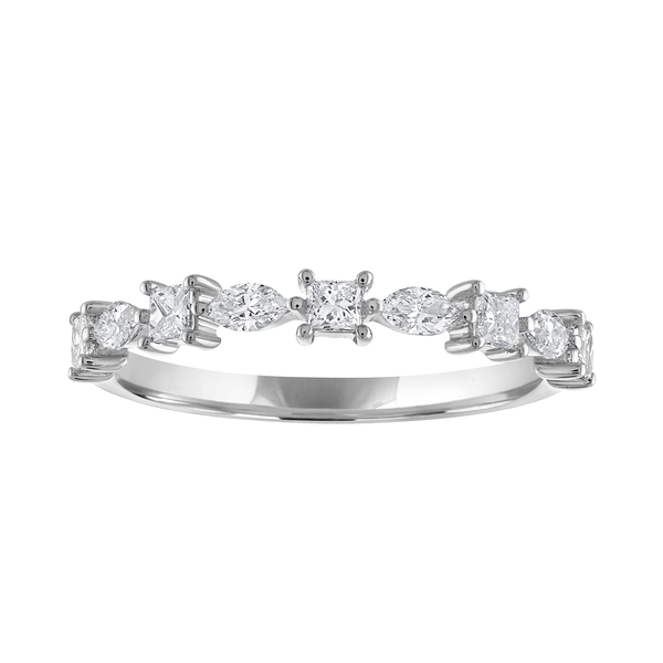 14KW 0.50CTW Marquise and Princess Cut Diamond Wedding Band Kiefer Jewelers Lutz, FL