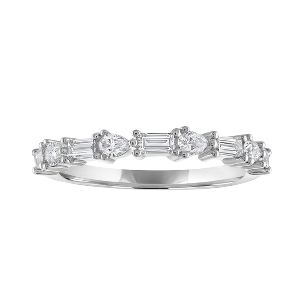 14KW 0.50CTW Pear Shape and Bagguette Diamond Wedding Band Kiefer Jewelers Lutz, FL