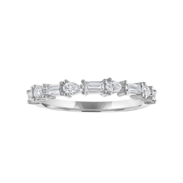 14KW 0.50CTW Pear Shape and Bagguette Diamond Wedding Band Kiefer Jewelers Lutz, FL