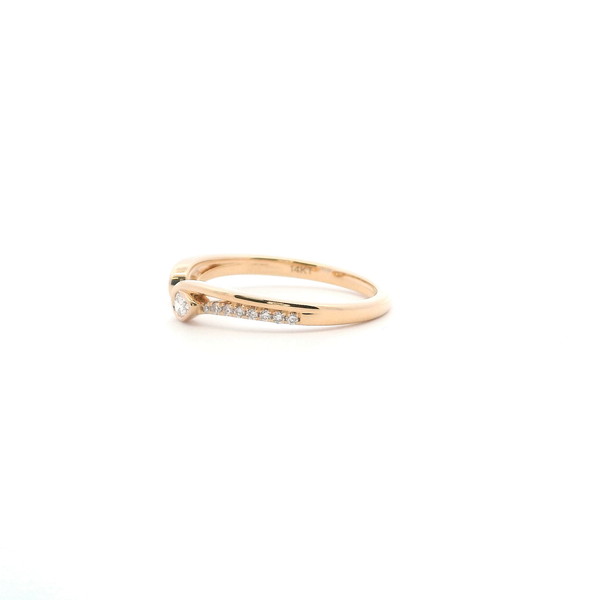 14KY 0.20CTW Pear Shape Bezel Set Diamond Open Wedding Band Image 3 Kiefer Jewelers Lutz, FL
